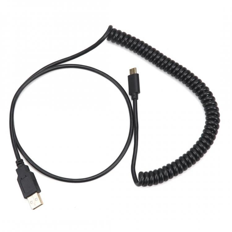 shopping כבלים וחיבורים KBDfans Spiral Telephone Line Mechanical Keyboard Data Cable USB Type-C Interface