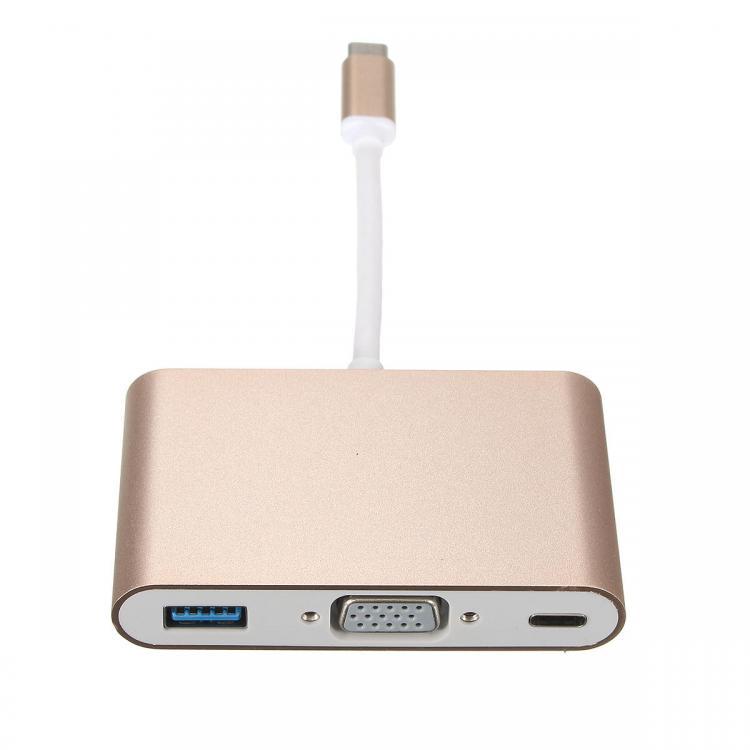 shopping כבלים וחיבורים USB 3.1 type C to VGA Monitor USB 3.0 Type C Female Charger Adapter Converter for Macbook