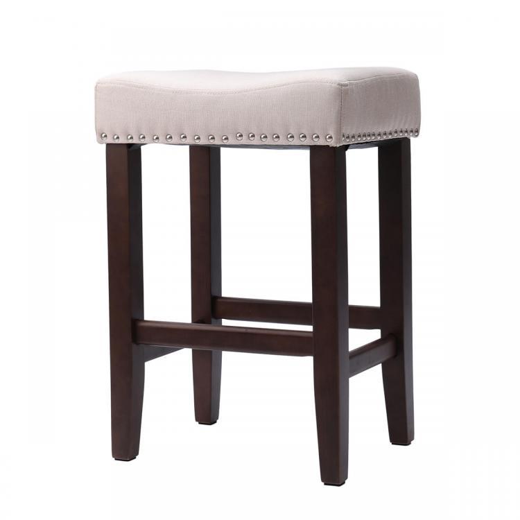 shopping רהיטים למשרד Nailhead Wooden Bar Chair Pub-Height Kitchen Counter Bar Stool 24 inch Office Chair