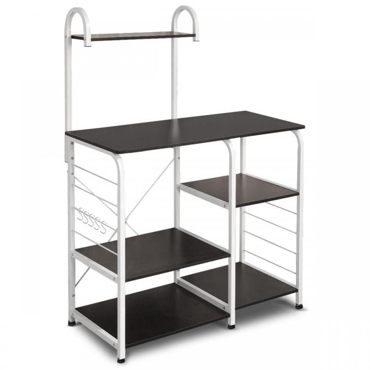 shopping רהיטים למשרד Wooden Metal Multifunctional Microwave Oven Shelf Bookshelf Laptop Desk Desktop Organizer Racks Standing Shelf 6 Layers Kitchen St