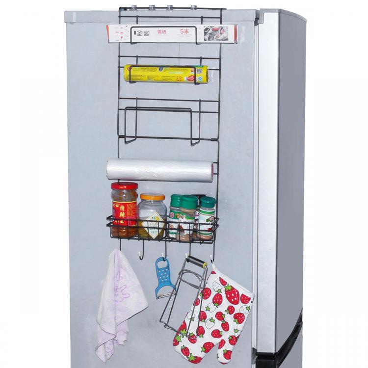 shopping רהיטים למשרד 5 Tiers Iron Wall Mount Kitchen Freezer Door Spice Rack Storage Shelf Cabinet Organizer Fridge Holder