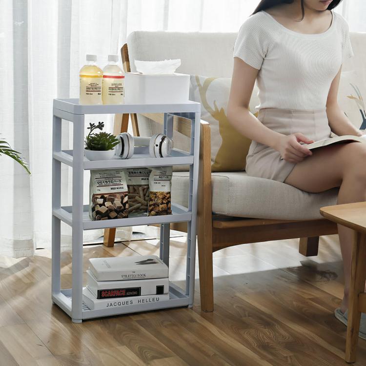 shopping רהיטים למשרד 3/4 Layers Multi-use Storage Shelf Simple Floor Standing Storage Rack Living Room Bathroom Kitchen Rack Bookshelf Display Stand Co