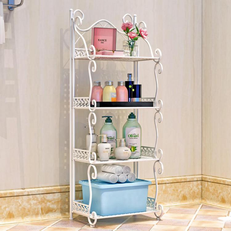 shopping רהיטים למשרד 4 Tiers Iron Folding Storage Shelf Nordic Minimalist Multifunctional Bookshelf Storage Racks Holders for Office Home Bedroom Bathr