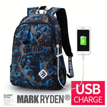 shopping תיקי לפטופ Mark Ryden USB Backpack Student Water Repellen Nylon Backpack Men Material Escolar Mochila Quality Brand 17 inch Laptop Bag School