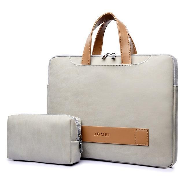 shopping תיקי לפטופ 13.3 14 15.6 inch Portable Laptop Bag Waterproof PU Leather Laptop Case Casual Business Handbag for Men and Women