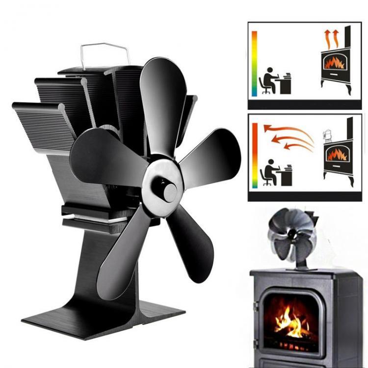 shopping קמפינג וטיולים IPRee&reg; 8.8inch 5 Blades Fireplace Fan Wood Burner Stove Thermal Heat Power Fan