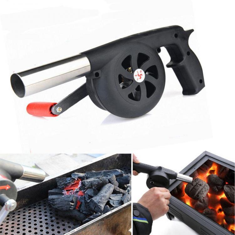 shopping קמפינג וטיולים Outdoor Camping BBQ Grill Fan Air Blower Picnic Barbecue Cooking Fire Hand Crank