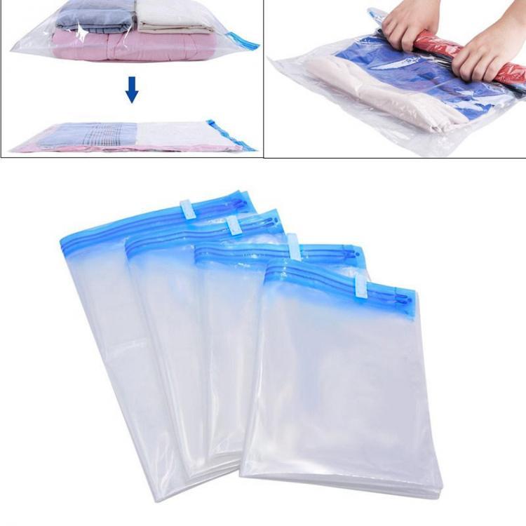 shopping קמפינג וטיולים 6Pcs Travel Clothes Compression Storage Bag Hand Rolling Clothing Plastic Vacuum Packing Sacks