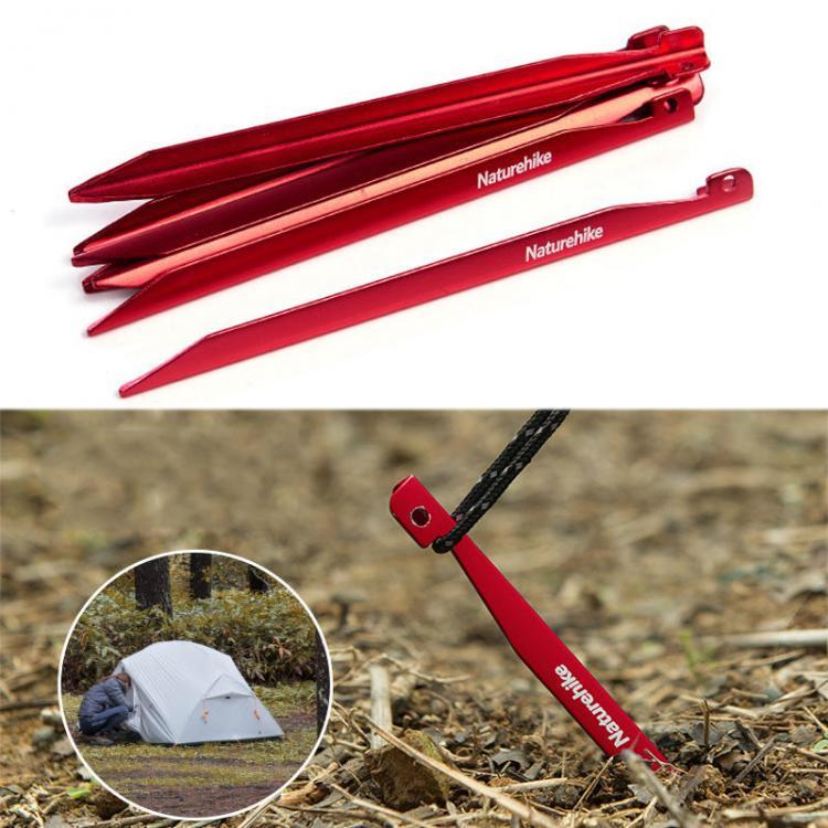 shopping קמפינג וטיולים Naturehike NH17D026-D 8Pcs V Shape Tent Pegs 7001 Aluminium Alloy Nails Camping Stake Accessories