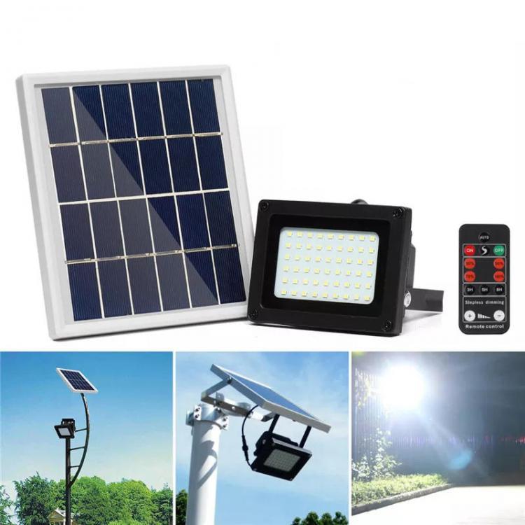 shopping קמפינג וטיולים 400LM 54 LED Solar Panel Flood Light Spotlight Project Lamp IP65 Waterproof Outdoor Camping Emergency Lantern With Remote Control