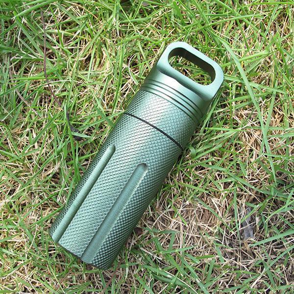 shopping קמפינג וטיולים IPRee&trade; Outdoor CNC Waterproof Pill Storage Case EDC Seal Canister Survival Emergency Container