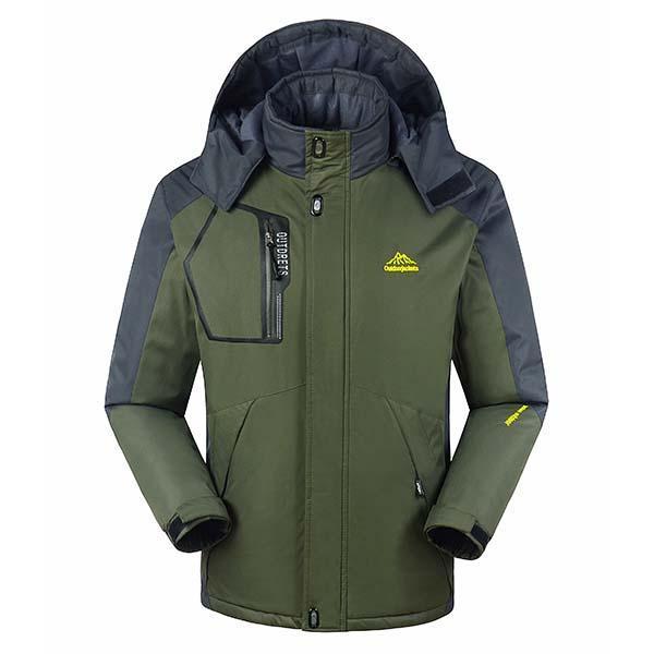shopping קמפינג וטיולים Big Size M-6XL Mens Fall Winter Velvet Thick Hooded Outdoor Waterproof Windbreaker Jacket