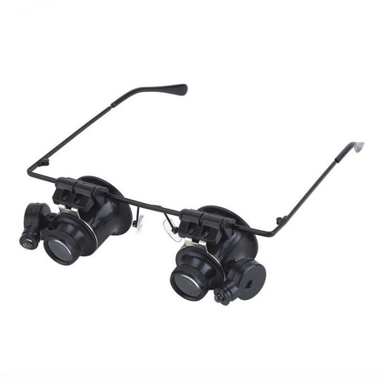 shopping ציוד דיג וציד BIJIA 65008 20x LED Double Eye Magnifier Jewelry Watch Repair Tactical Hunting Riflescopes