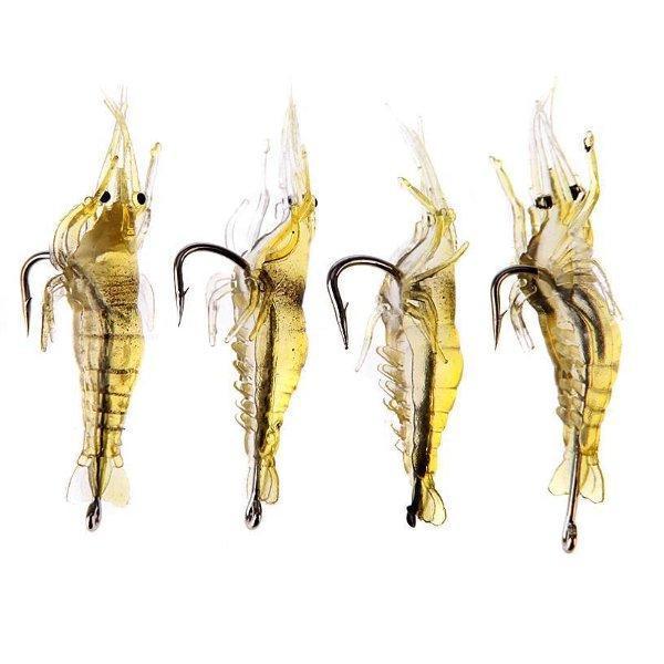 shopping ציוד דיג וציד ZANLURE 4cm Shrimp Fishing Soft Prawn Lure Hook Tackle Bait Fishing Lures