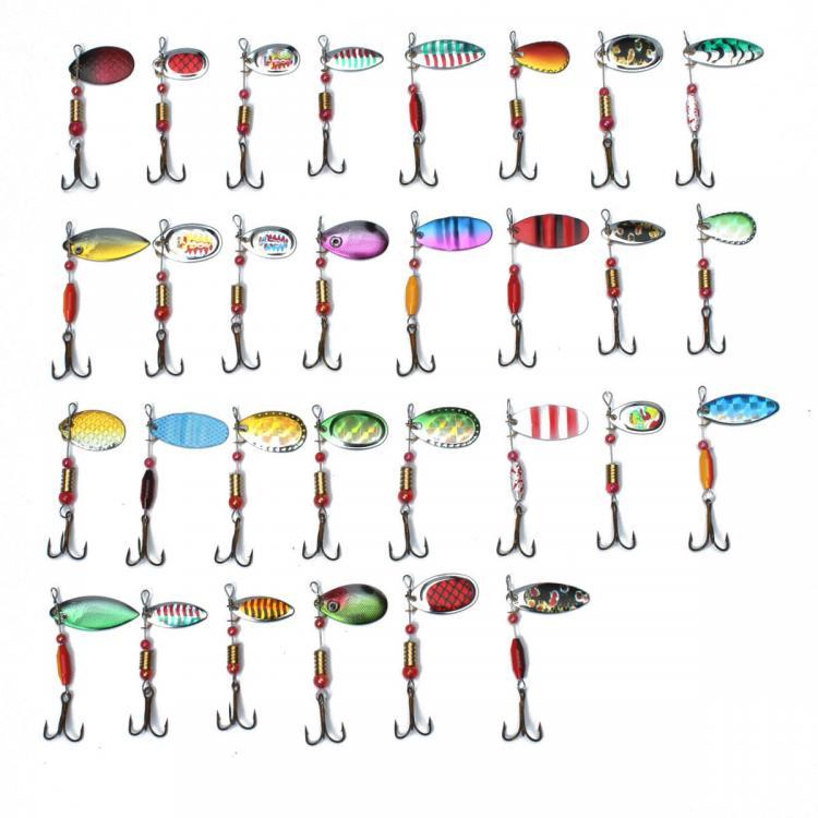 shopping ציוד דיג וציד ZANLURE 30pcs Metal Fishing Lure Minnow Poper Pike Salmon Bait Bass Trout Fish with Hook
