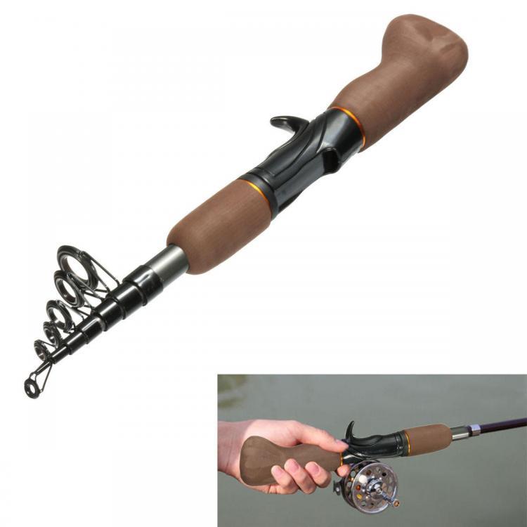 shopping ציוד דיג וציד Portable Carbon Fiber Telescope Fishing Rod Travel Sea Rock Spinning Pole
