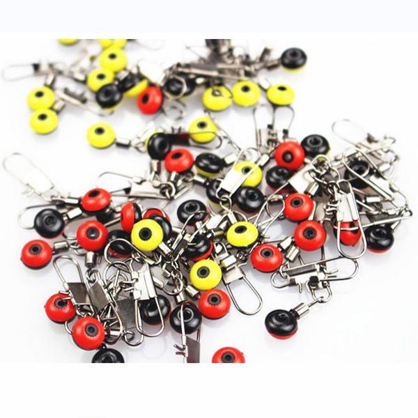 shopping ציוד דיג וציד 100pcs Steel Alloy Fishing Connector Solid Rings With Interlock Snap