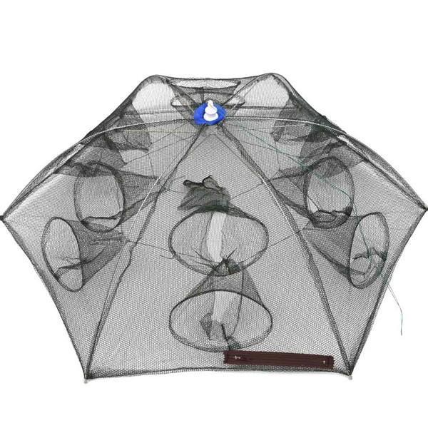 shopping ציוד דיג וציד 12 Holes  Square Foldable Fishing Trap Cast Net Nylon Stainless Closed Shrimp Net