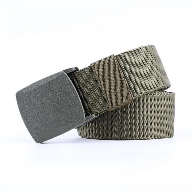 shopping ציוד דיג וציד 130cm Men Women Nylon Canvas Adjustable Quick Release Tactical Belt No Metal Military 3.8cm Width Anti Allergy Waistband