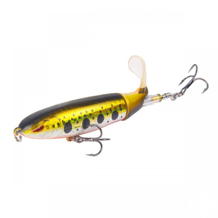 shopping ציוד דיג וציד 10cm 13g Minnow Fishing Lure Rotating Tail Popper Topwater Swim Crankbait Artificial Hard Bait