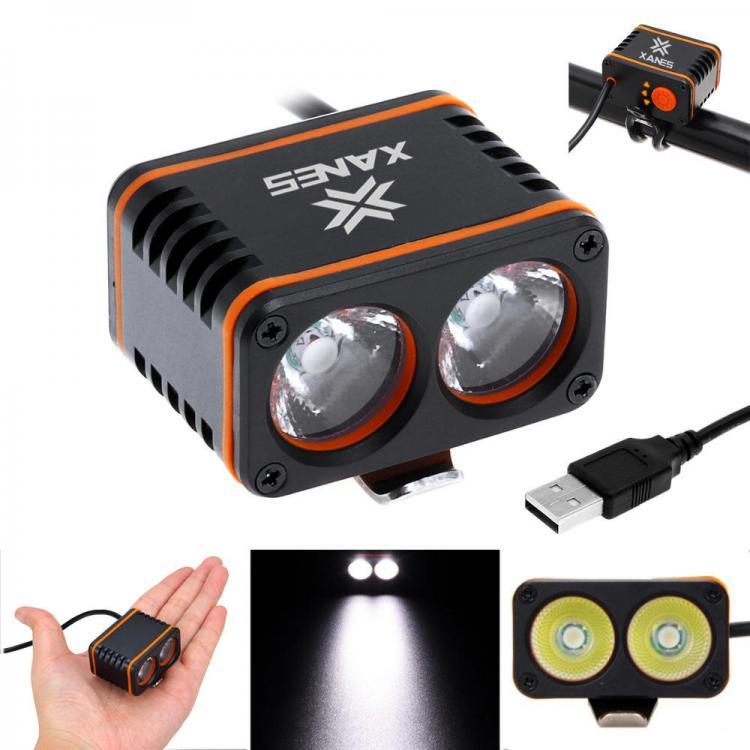 shopping אופניים, קורקינט וציוד רכיבה XANES DL01 1200LM 2xT6 LED 4-Mode Waterproof Bicycle Head Light Temperature Control Power Display No Battery