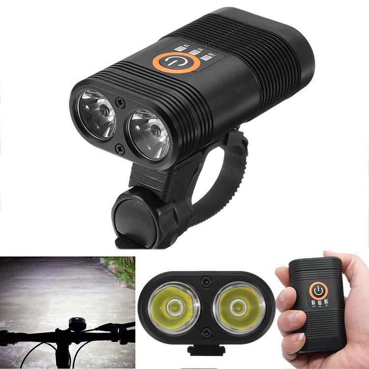 shopping אופניים, קורקינט וציוד רכיבה XANES DL09 1000LM 2 x XPE LED 5 Modes Smart Power Indicator 1800mAh Rechargable 150&deg; Wide Angle IPX6 Waterproof Bike Light
