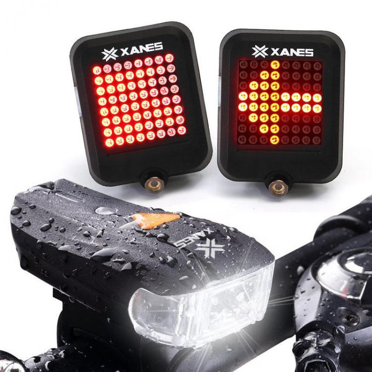 shopping אופניים, קורקינט וציוד רכיבה XANES 600LM German Standard Bike Front Light 64 LED Intelligent Brake Warning Bicycle Taillight Set
