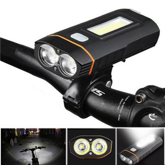 shopping אופניים, קורקינט וציוד רכיבה XANES DL04 1000LM Dual T6 German Standard Bicycle Light COB Front Light 150&deg; Floodlight Phone Charging Power Bank