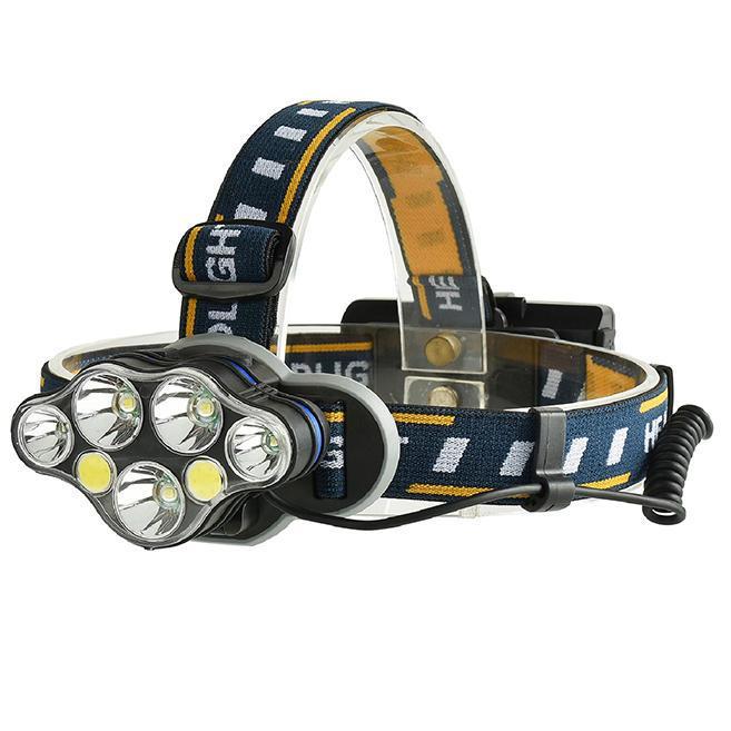 shopping אופניים, קורקינט וציוד רכיבה XANES 2606-7 1900LM 3*T6+2*XPE+2*COB 8 Modes Bicycle Headlamp 2*18650 Battery USB Interface