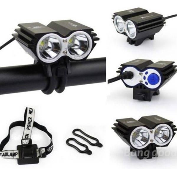 shopping אופניים, קורקינט וציוד רכיבה 2xCREE  U2 LED Cycling Bike Headlight Headlamp Front Light