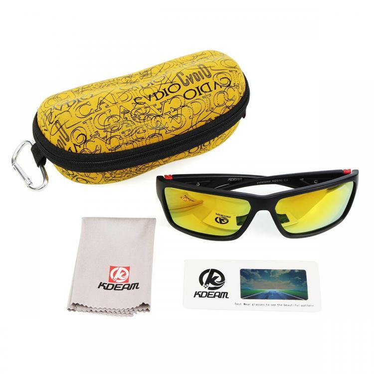 shopping אופניים, קורקינט וציוד רכיבה KDEAM KD510 Summer Polarized Sunglasses Men HD Polaroid Lens Exercise Sun Glasses Goggles With Brand Hard Box