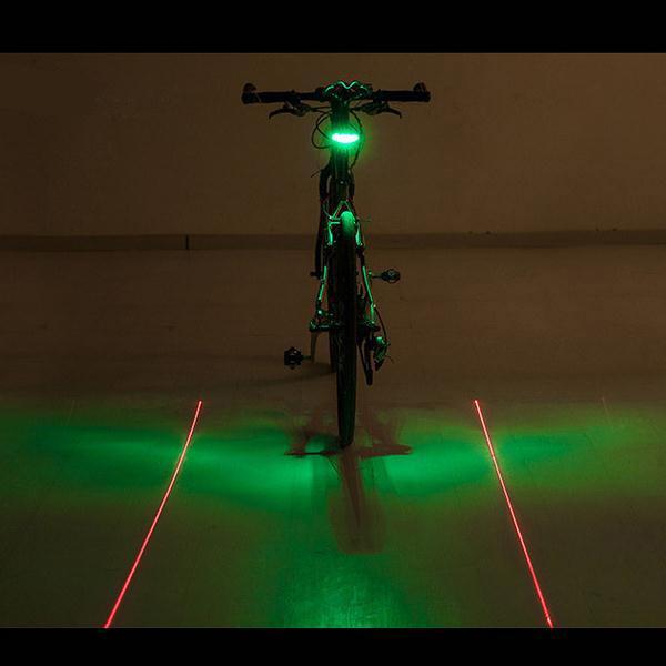 shopping אופניים, קורקינט וציוד רכיבה Bike Bicycle LED Laser Beam Rear Tail Light Safety Emergency Light  Alarm Lamp