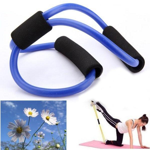 shopping כושר 3X Yoga Resistance Bands Tube Fitness Muscle Workout Exercise Tubes 8 Type Blue