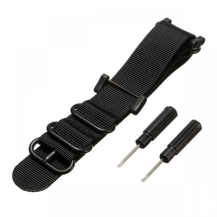 shopping כושר Nylon Climbing Watch Band Wristband Black 5-Ring Lugs Adapter For Suunto Core