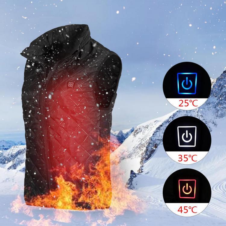 shopping כושר USB Interface Rechargeable 3 Gears Intelligent Themostat Electric Heated Vest Winter Warming Front Abdominal Back Neck Heating Ele