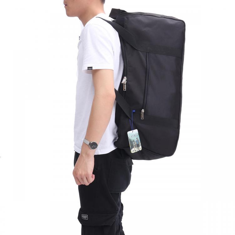 shopping כושר Waterproof Black Oxford Cloth Large Capacity Bag Foldable Backpack Outdoor Sports Travel Hiking Fitness Yoga Handbag