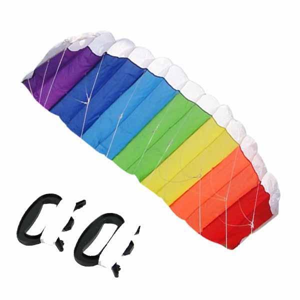 shopping סקייטבורד וספורט בחוץ Nylon Line Soft plus material Parachute Rainbow Sports Beach Kite
