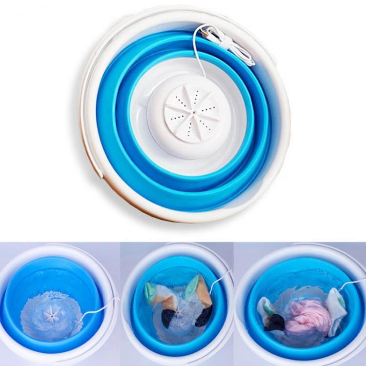 shopping מזוודות וציוד לטיולים ארוכים IPRee&reg; 10L USB Folding Wash Machine 3A Travel Camping Portable Ultrasonic Turbine Washing Bucket Cleaning Equipment