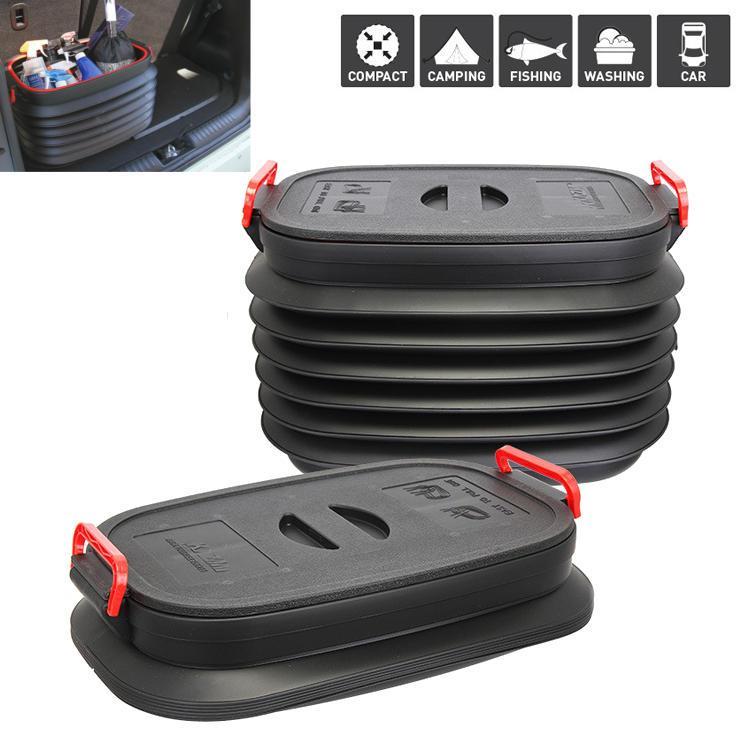 shopping מזוודות וציוד לטיולים ארוכים IPRee&reg; 37L Car Folding Fishing Telescopic Bucket with Cover Outdoor Portable Storage Box Organizer