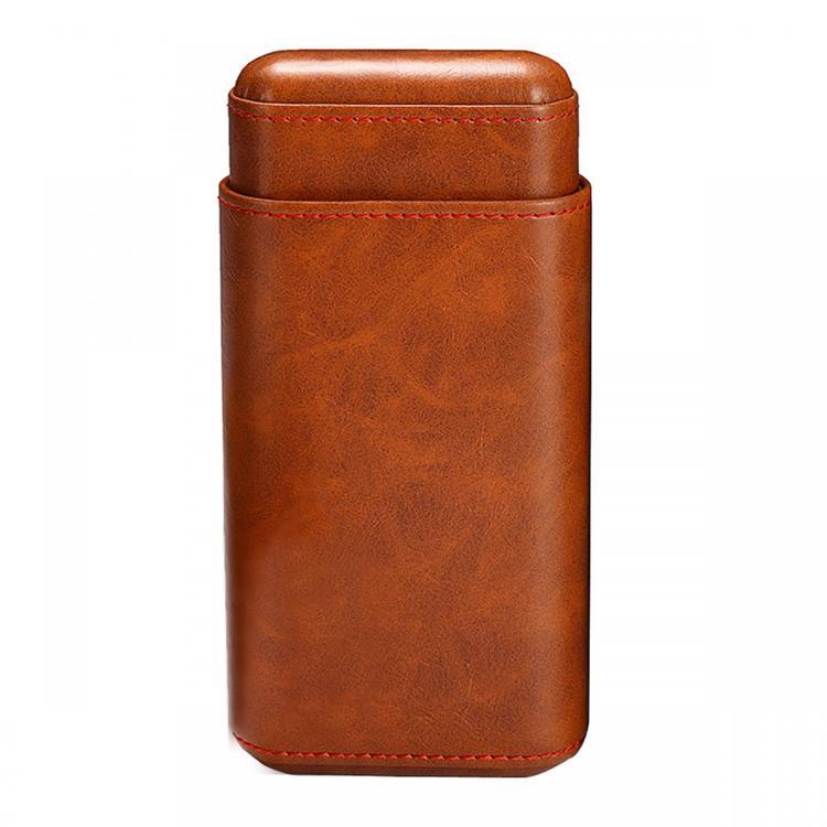 shopping מזוודות וציוד לטיולים ארוכים Genuine Leather 3 Count Tube Cedar Travel Holder Case Humidor Portable Protector Case
