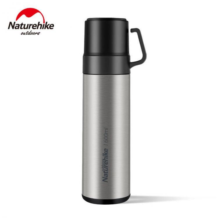 shopping מזוודות וציוד לטיולים ארוכים Naturehike NH17S020-B 600ml 304 Stainless Steel Vacuum Cup Double Lid Bottle Camping Travel