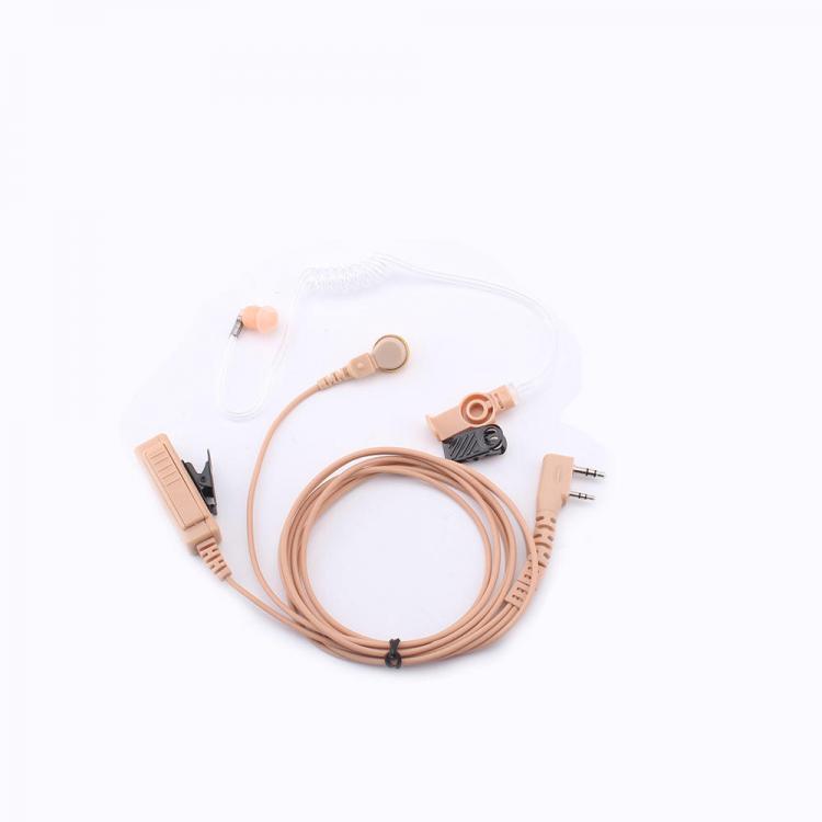 shopping ציוד טיפוס Walkie-talkie Earphone High-grade Double Line Khaki Long PTT Button Air Duct headset K Connector