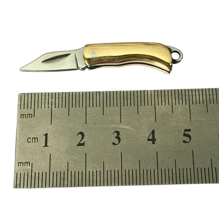 shopping ציוד טיפוס LAOTIE H01-A 48mm Stainless Steel Mini Folding Blade Brass Handle Outdoor Survival Tools Kit Hiking Climbing Cutting Tools
