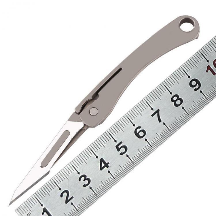 shopping ציוד טיפוס KESHUN Titanium Alloy Mini Folding Knife Utility Knife Outdoor Survival EDC Emergency Key Knife Medical Knife