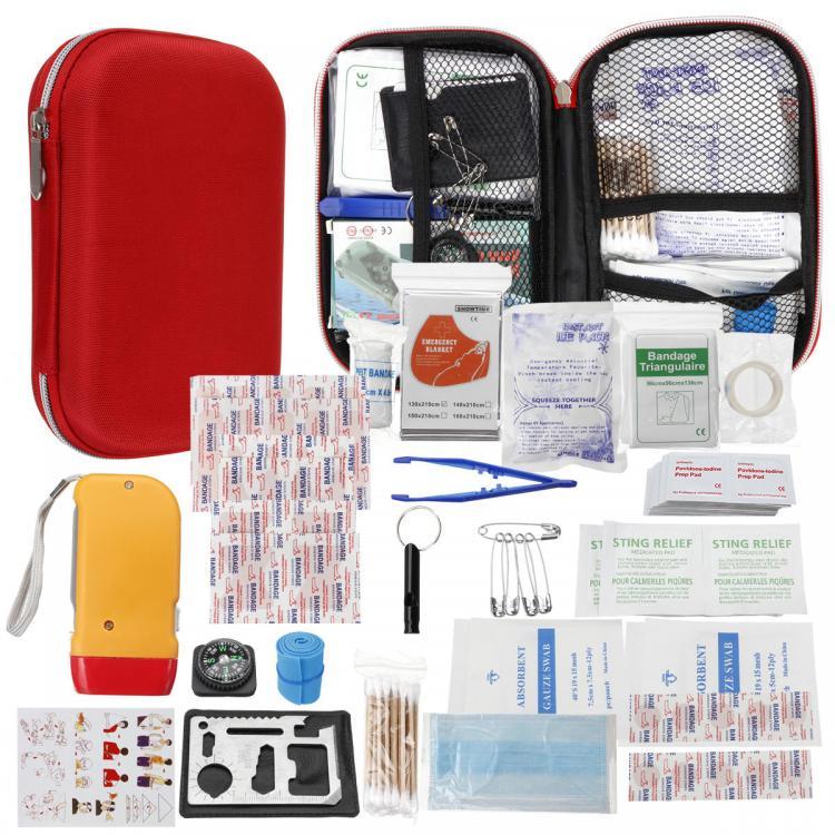 shopping ציוד טיפוס Upgraded Outdoor Emergency Survival First Aid Kit Gear for Home Office Car Boat Camping Hiking Travel or Adventures