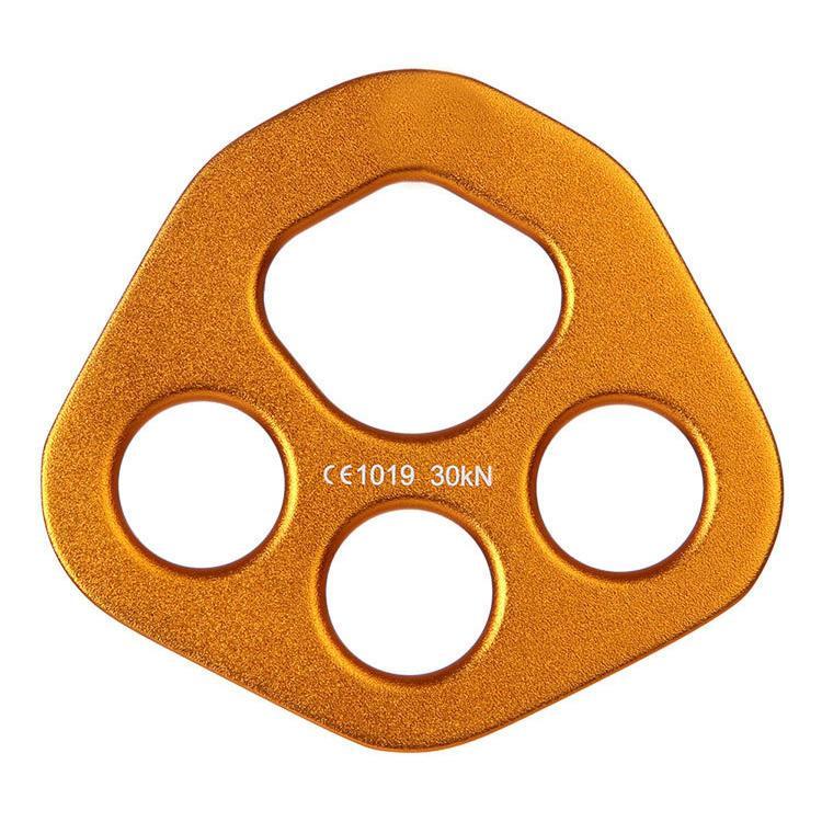 shopping ציוד טיפוס XINDA XD8609 Aluminum 30KN Climbing Rope Rigging Plate Split Rope Descender Plate 4-hole Force Plate Anchor Multipliers