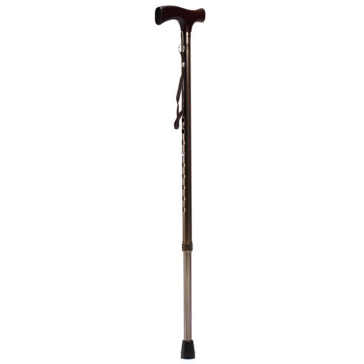 shopping ציוד טיפוס Yuwell 1PC Folding T-handle Aluminum Lightweight 5 Modes Adjustable Walking Stick Safety Old Man Crutch Hiking Pole