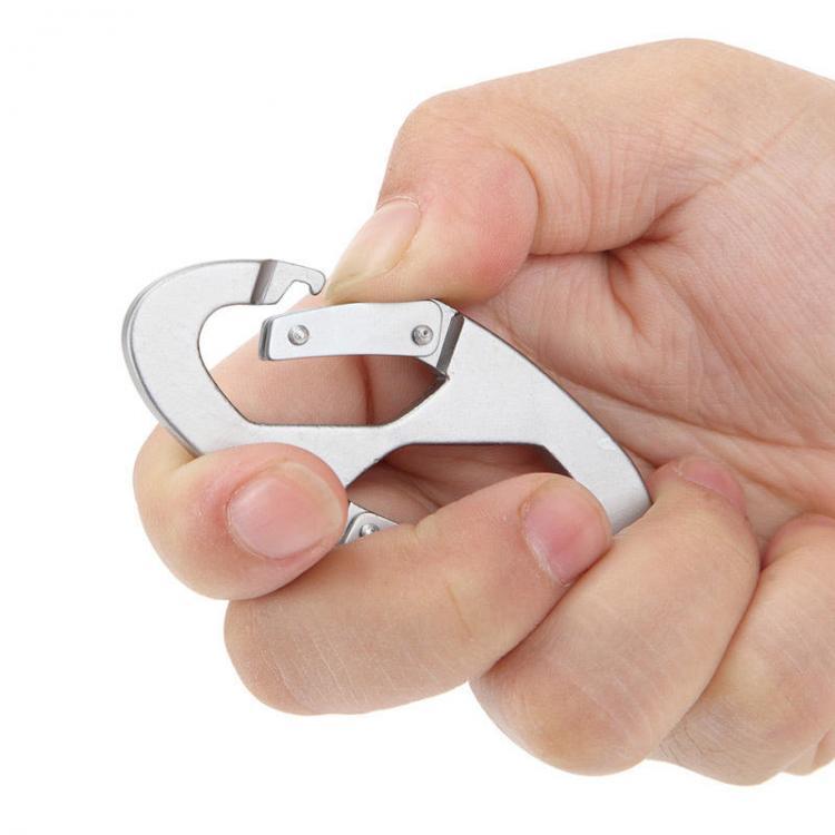 shopping ציוד טיפוס AOTU Outdoor Thick Aluminum Alloy 8 Buckle Multi-function Quick-hanging Keychain