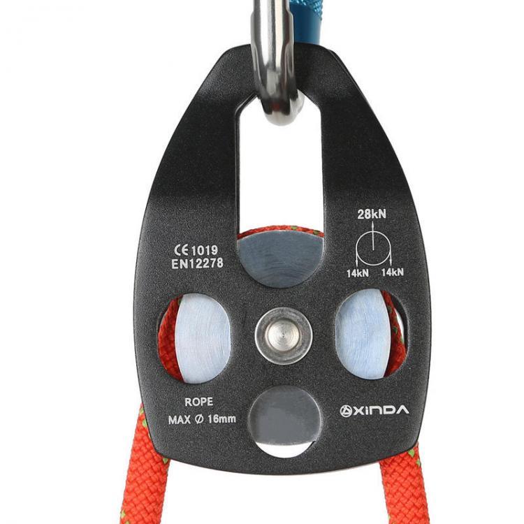 shopping ציוד טיפוס XINDA Aluminum Alloy Emergency Rescue Climbing Pulley Big Pulley Hoisting Bearings Security Pulley