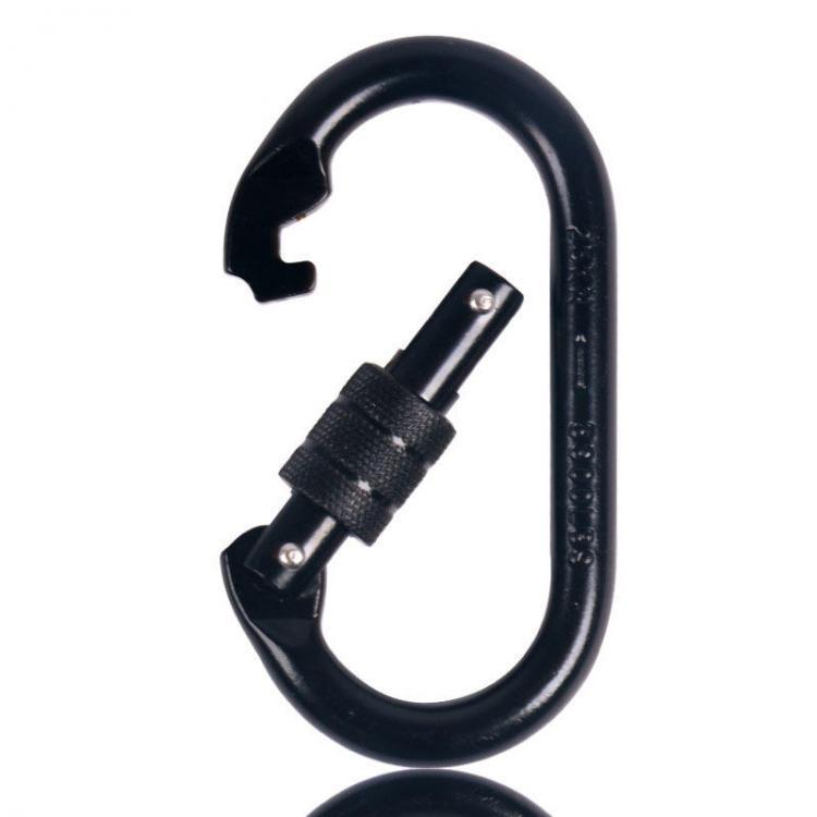 shopping ציוד טיפוס 25kN O-threaded Steel Lock Carabiner Climbing Equipment CE / UIAA Screw Locking Rock